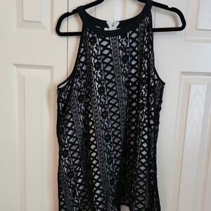 Alfani Black and White Lace Halter Top